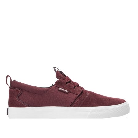 Supra Flow Mens Low Tops Shoes Burgundy UK 70PDS